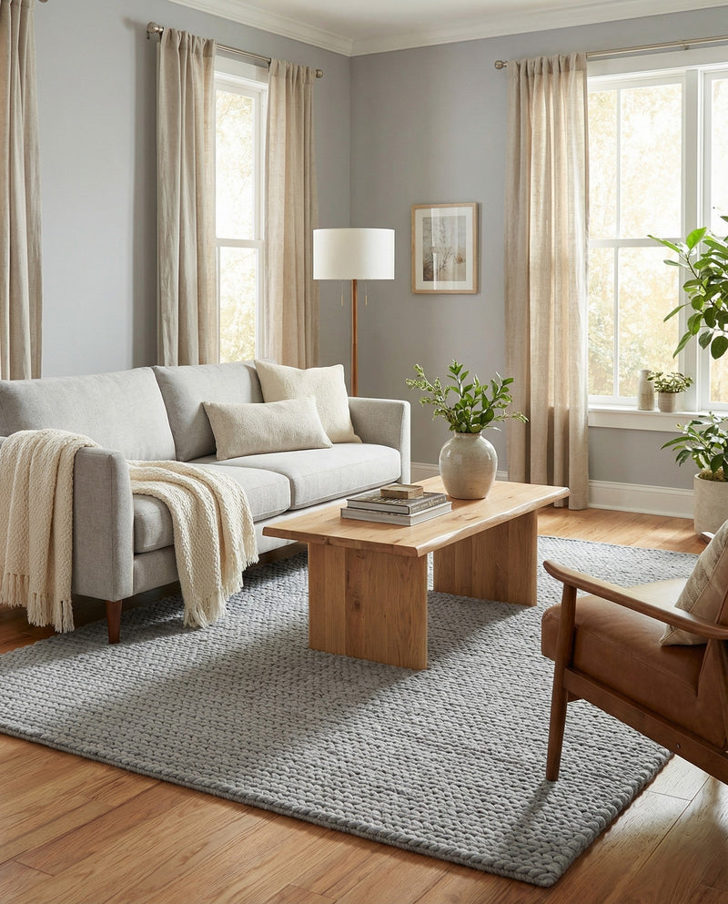 Lana Tasmanian Wool Collection Area Rug - Waitomo Rectangle Space Gray  lifestyle 30