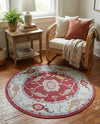 Arcadia Rugs Collection Area Rug - Eden (Red) Round Red  lifestyle 60