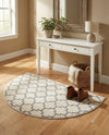 Lattice Gardens Collection Area Rug -  Bloomfield (Beige and Gray) Hearth Beige and Gray  lifestyle 73