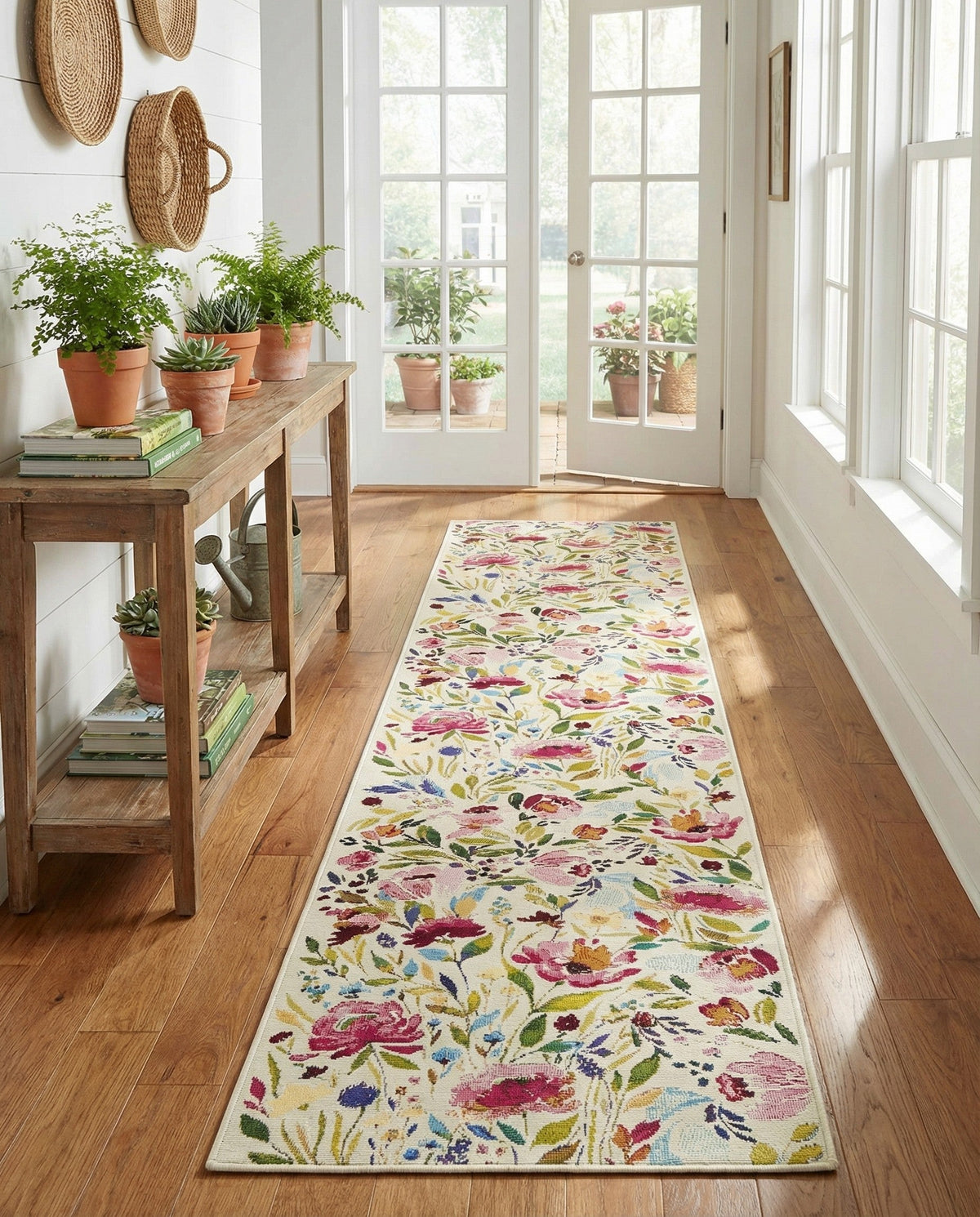 Seaside Blooms Collection Area Rug -  Meadow Runner Multi  lifestyle 100
