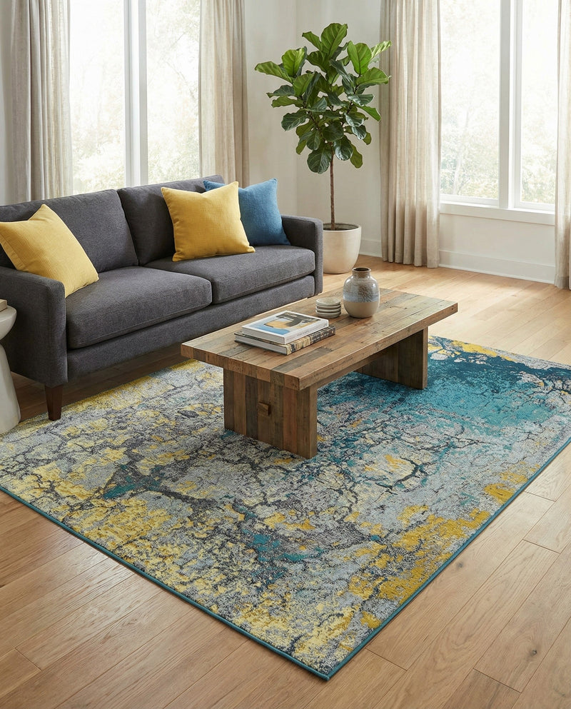 Urban Terrace Collection Area Rug -  Lanai Rectangle Gradient Blue  lifestyle 3