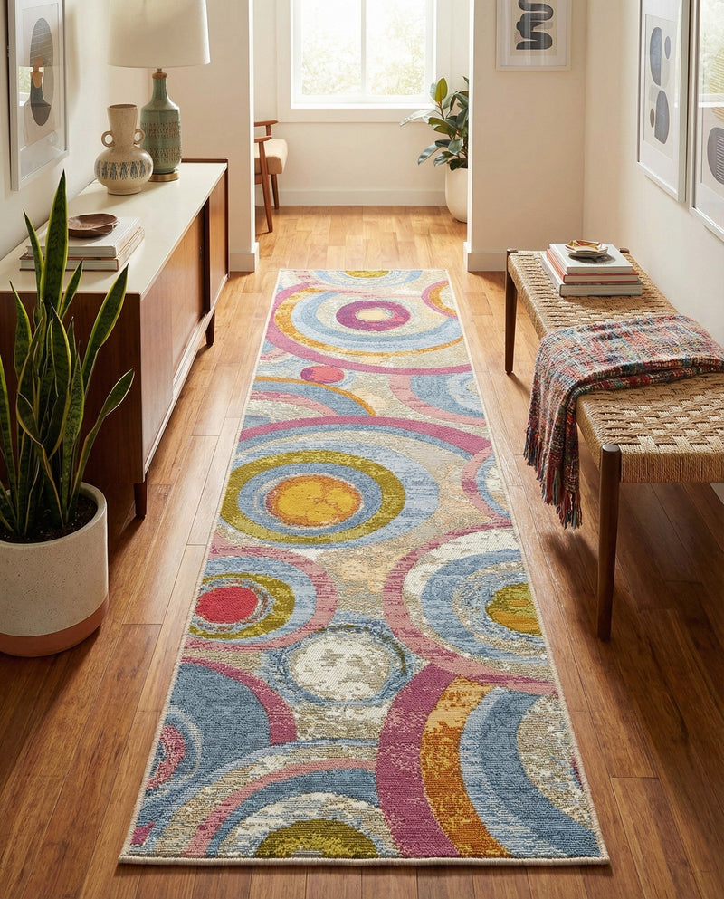 Urban Terrace Collection Area Rug -  Plaza Runner Multi  lifestyle 52