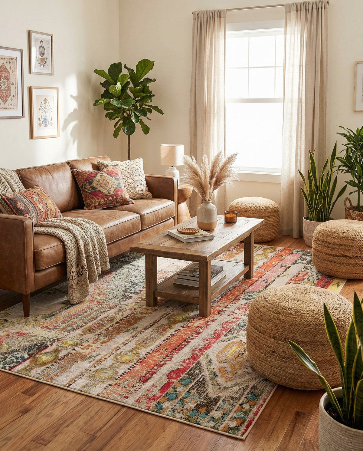 Outdoor Marrakesh Collection Area Rug -  Agadir Rectangle Multi Beige  lifestyle 19