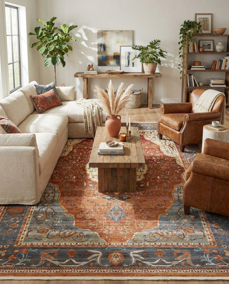 Caribbean Breeze Collection Area Rug -  Vieques Rectangle Rust Red  lifestyle 21