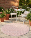 Garden Lattice Charm Collection Area Rug - Arbor (Pink) Round Pink  lifestyle 44