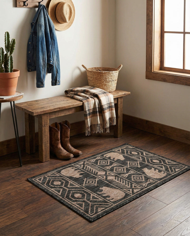 Mesa Oasis Rugs Collection Area Rug - Sundown Rectangle Black  lifestyle 30