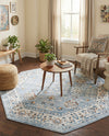 Savannah Elegance Collection Area Rug - Augusta (Aqua Blue) Octagon Aqua Blue  lifestyle 71