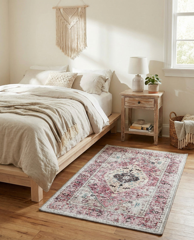Laguna Sands Collection Area Rug -  Newport Rectangle Light Coral Pink  lifestyle 31