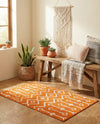 Marrakech Lattice Collection Area Rug - Medina (Orange) Rectangle Orange  lifestyle 20