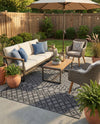 Garden Lattice Charm Collection Area Rug -  Pergola (Charcoal) Rectangle Charcoal  lifestyle 12