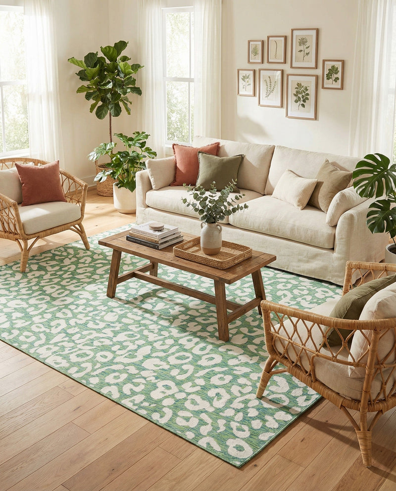 Savannah Escape Collection Area Rug -  Amazon (Green Blue) Rectangle Green Blue  lifestyle 3
