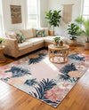 Seaside Blooms Collection Area Rug - Haven Rectangle Pink  lifestyle 42
