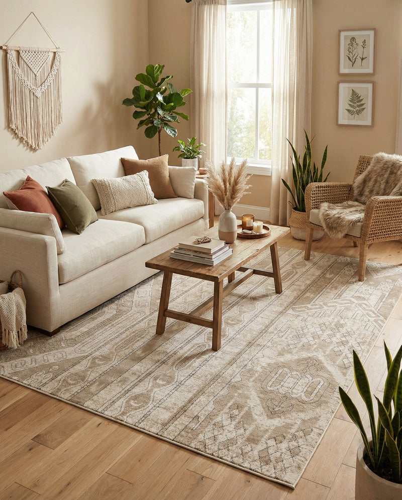 Cascade Range Collection Area Rug - Hood (Ivory) Rectangle Ivory  lifestyle 21