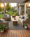 Savannah Pergola Collection Area Rug -  Pavilion (Charcoal) Rectangle Charcoal  lifestyle 4