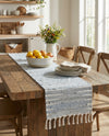 Thar Cotton Collection Area Rug - Jaisalmer (Light Gray) Table Runner Light Gray  lifestyle 72