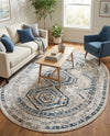 Savannah Elegance Collection Area Rug -  Tybee (Gray Blue) Oval Gray Blue  lifestyle 42