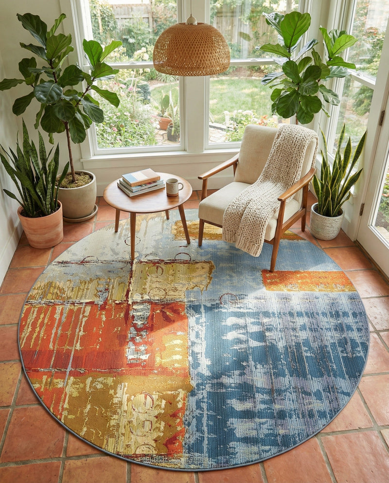 Urban Terrace Collection Area Rug -  Arbour Round Multi  lifestyle 32