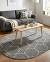 Trellis Mosaic Collection Area Rug - Arborville (Light Gray) Oval Light Gray  lifestyle 39