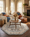 Savannah Elegance Collection Area Rug - Augusta (Fume Gray) Octagon Fume Gray  lifestyle 67