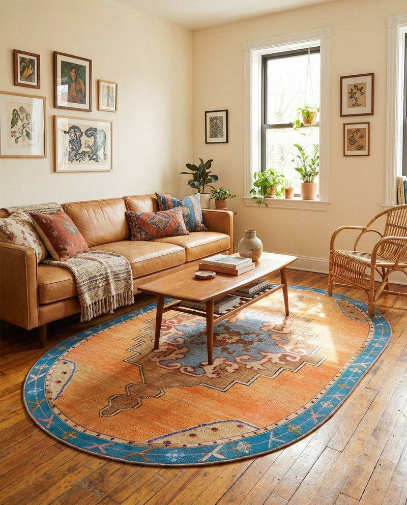 Heritage Elegance Collection Area Rug -  Winterthur (Orange) Oval Orange  lifestyle 72