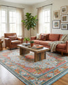 Caribbean Breeze Collection Area Rug -  Floriana Rectangle Light Blue  lifestyle 6