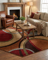 Bistro Lounge Collection Area Rug -  Macchiato Octagon Multi  lifestyle 53