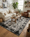 Cascade Range Collection Area Rug -  Shasta (Black and White) Rectangle Black and White  lifestyle 12