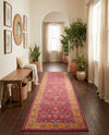 Casablanca Tapestry Collection Area Rug -  Marrakech (Berry Pink) Runner Berry Pink  lifestyle 41