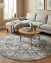 Cascade Range Collection Area Rug -  Shasta (Gray) Round Gray  lifestyle 81