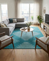 Seychelles Stripes Collection Area Rug - Mahe (Turquoise) Rectangle Turquoise  lifestyle 3
