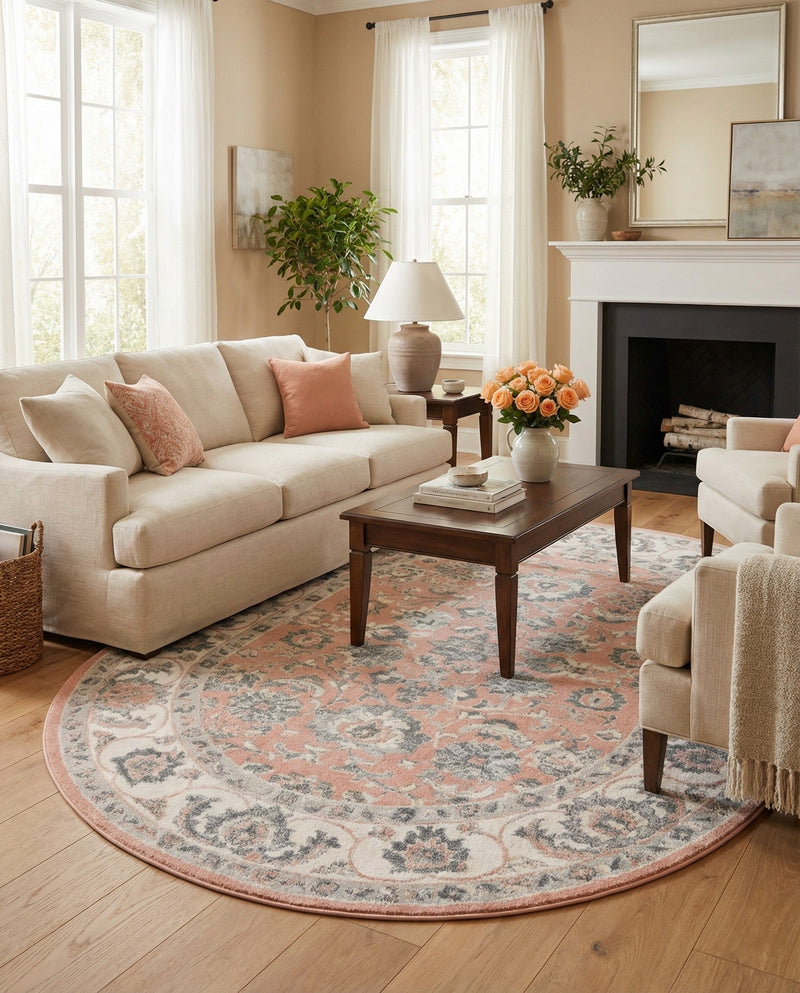 Adriana Terrace Collection Area Rug -  Positano (Rose) Oval Rose  lifestyle 19