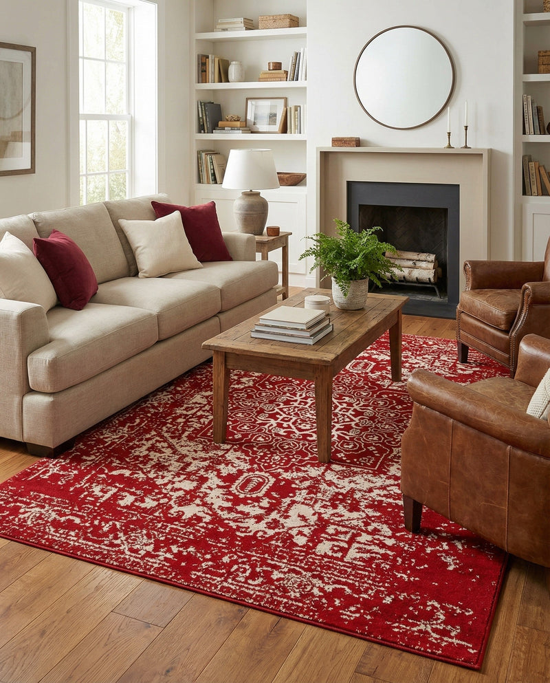 Georgetown Rugs Collection Area Rug - Dupont (Red) Rectangle Red  lifestyle 21