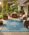 Patio Heritage Collection Area Rug -  Charleston (Teal) Rectangle Teal  lifestyle 6