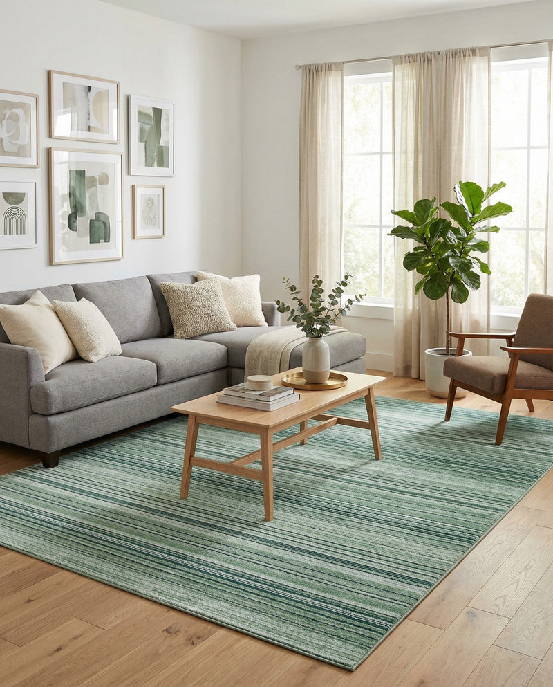 Jewel Oasis Collection Area Rug - Sapphire (Green) Rectangle Green  lifestyle 3
