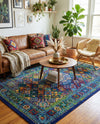 Caribbean Cove Collection Area Rug -  Mustique Rectangle Navy Blue  lifestyle 38
