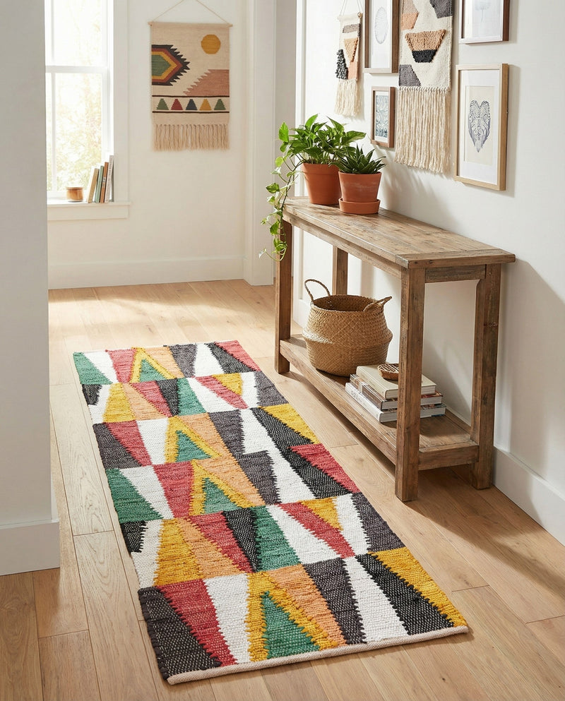 Thar Cotton Collection Area Rug -  Kannur Runner Multi  lifestyle 29