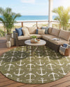 Seaside Haven Rugs Collection Area Rug - Sapphire (Green) Round Green  lifestyle 44