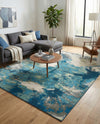 Urban Terrace Collection Area Rug -  Gazebo Rectangle Blue and Ivory  lifestyle 20