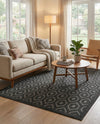 Garden Lattice Charm Collection Area Rug - Arbor (Charcoal) Rectangle Charcoal  lifestyle 5