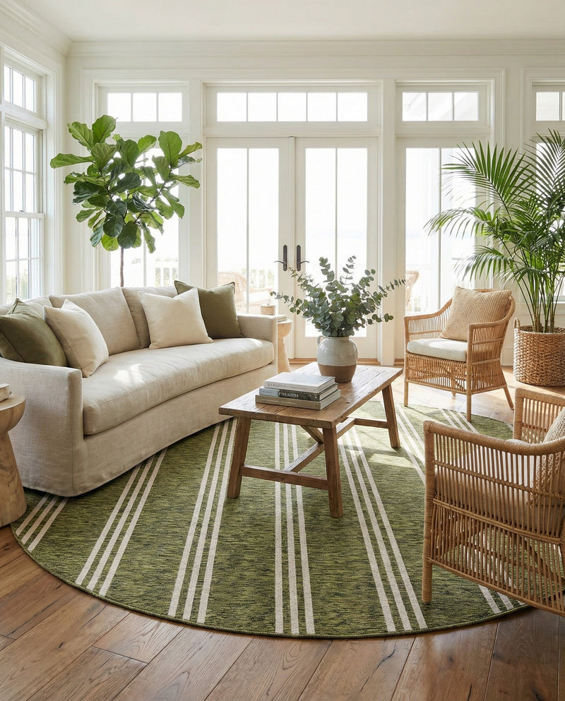 Urban Oasis Rugs Collection Area Rug -  District (Green) Round Green  lifestyle 57