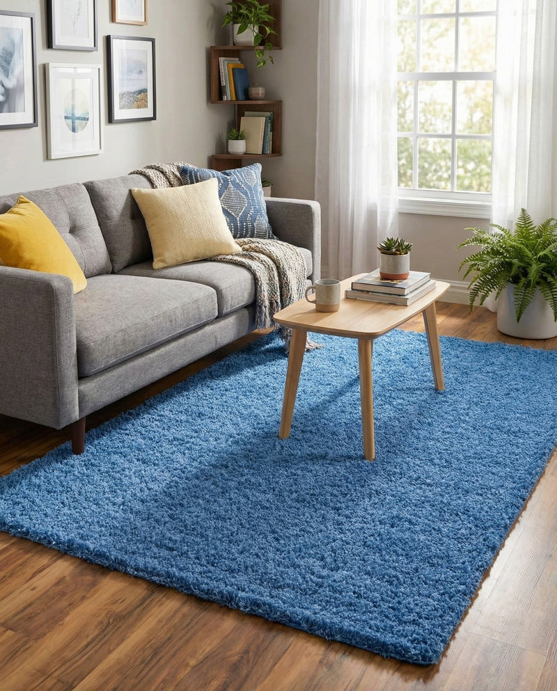 Plush Oasis Collection Area Rug - Serenity (Periwinkle Blue) Rectangle Periwinkle Blue  lifestyle 12