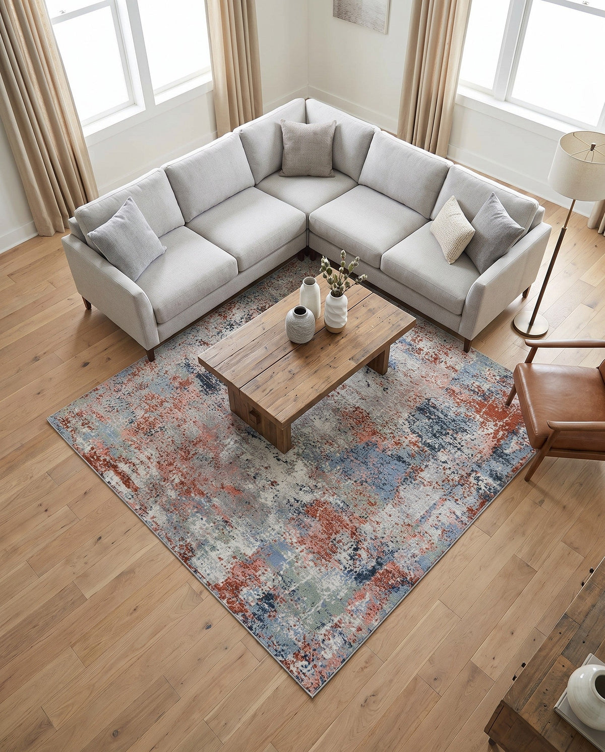 Aegean Elegance Washables Collection Area Rug -  Ithaca Square Multi  lifestyle 83