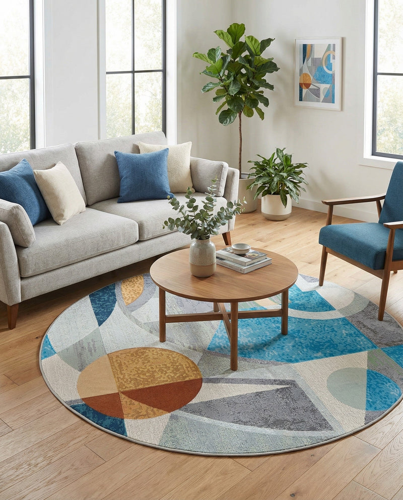 Urban Terrace Collection Area Rug -  Loggia Round Multi  lifestyle 53