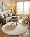 Plush Oasis Collection Area Rug - Serenity (Snow White) Oval Snow White  lifestyle 49