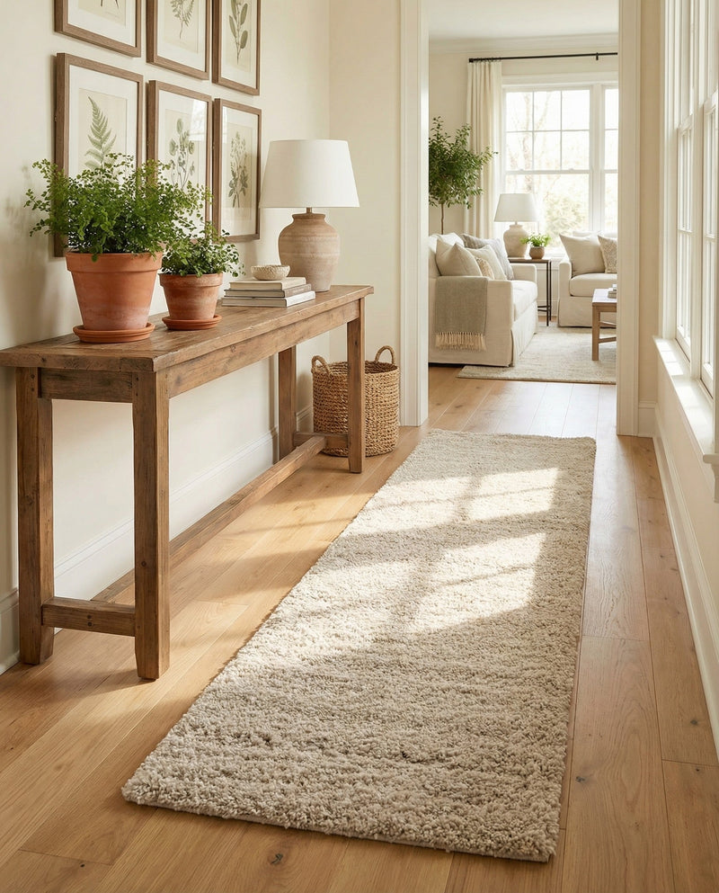 Cozy Comfort Shag Collection Area Rug - Haven (Oatmeal Beige) Runner Oatmeal Beige  lifestyle 59