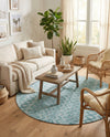 Garden Lattice Charm Collection Area Rug -  Pergola (Aqua) Round Aqua  lifestyle 59