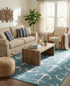 Seaside Haven Rugs Collection Area Rug - Sapphire (Teal) Rectangle Teal  lifestyle 7