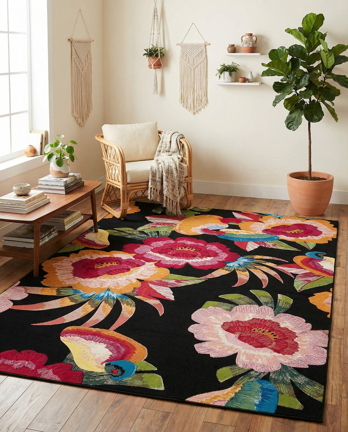 Seaside Blooms Collection Area Rug -  Versailles Rectangle Multi  lifestyle 31
