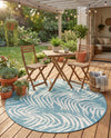 Seaside Blooms Collection Area Rug - Verdure (Light Aqua) Round Light Aqua  lifestyle 17