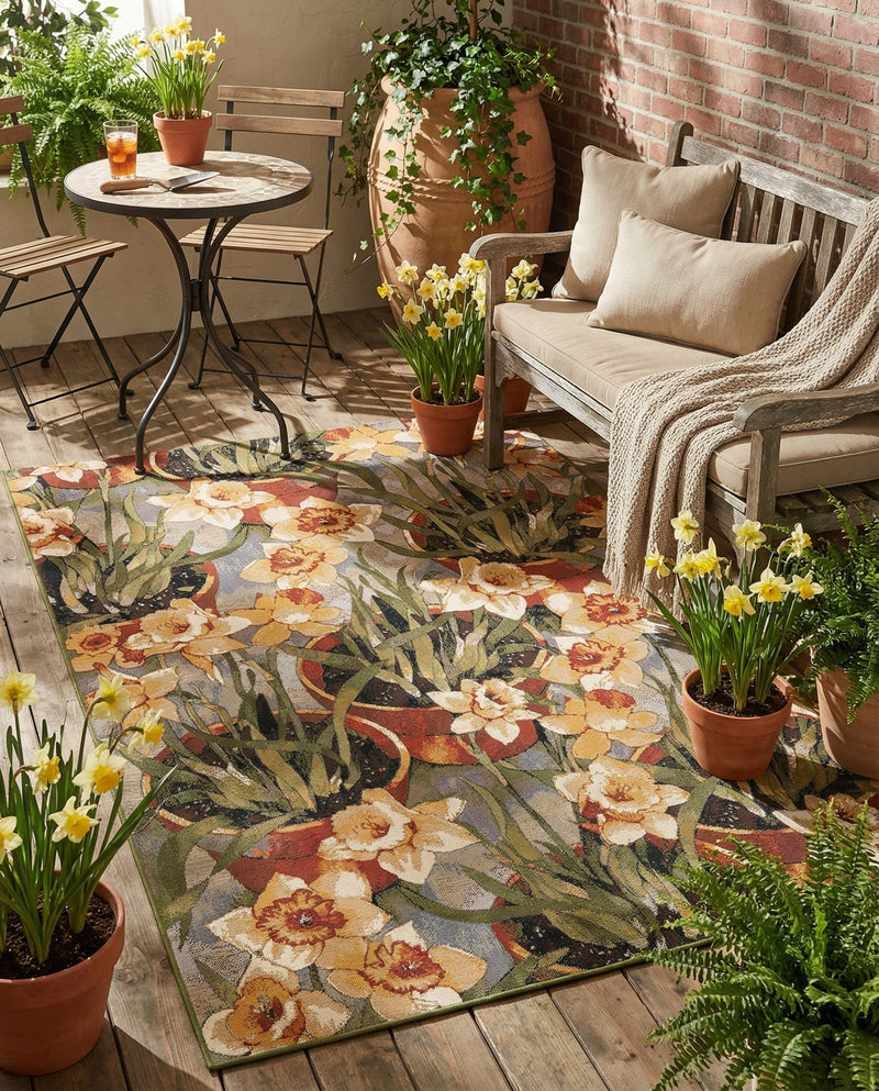 Seaside Blooms Collection Area Rug - Eden Rectangle Multi  lifestyle 7